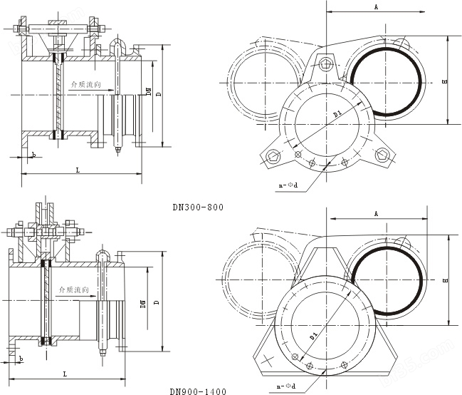 F43CX手动扇形眼镜阀结构图