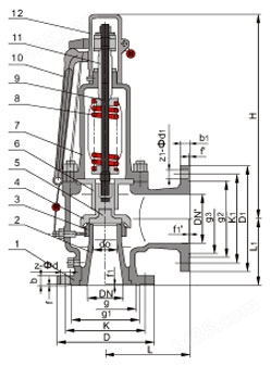 A48蒸汽安全阀结构图
