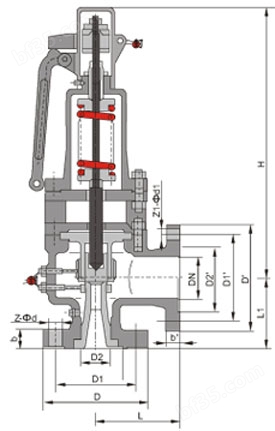 BSGS美标高性能蒸汽安全阀结构图